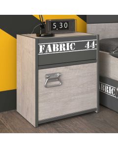 Table de chevet Fabien industriel - beige/gris