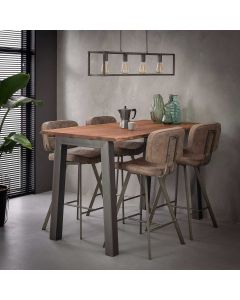 Table de bar Edge 147x80 en bois d'acacia - brun/gris