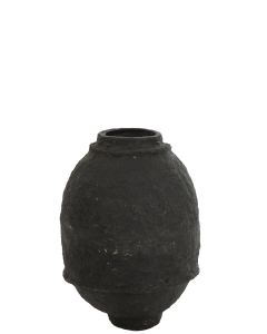 Vase papier mache noir medium