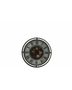 Horloge bord metallique chiffres romains metal gris/noir/or small