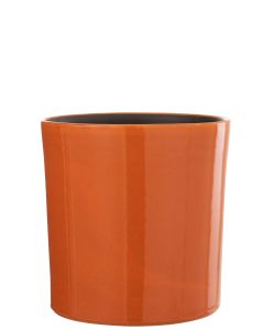 Pot de fleurs flexible ceramique orange large