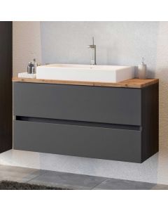 Meuble lavabo Pisca 100cm 2 tiroirs - graphite