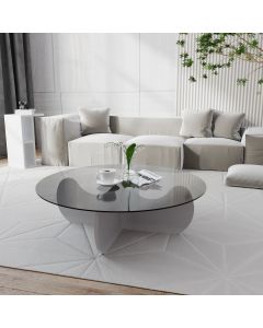 Table basse moderne blanche | Design élégant | 100% verre trempé