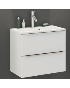 Meuble lavabo Hansen L60xP48cm avec 2 tiroirs - blanc 