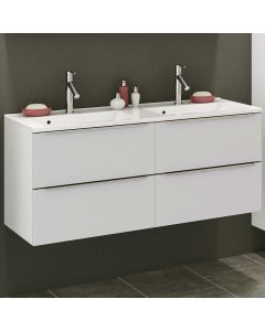 Meuble lavabo Hansen 120cm 4 tiroirs - blanc 