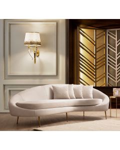 Canapé 3 places | Design confortable | Structure en bois de hêtre | Tissu polyester | Longueur 255cm
