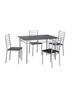 Table et 4 chaises Chiara - wengé