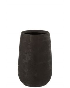 Vase irregulier rugueux ceramique noir small