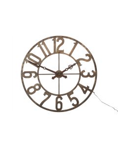 Horloge chiffres romains rond fer forge marron small