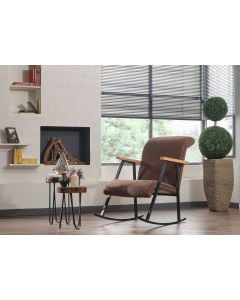 Chaise à bascule élégante et confortable | Structure 100% métal | Couleur marron