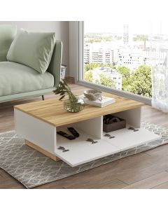 Table basse élégante en chêne blanc | 100% mélamine | Epaisseur 18mm