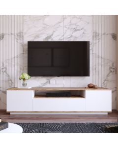 Meuble TV Elegance - Pin Atlantique/blanc
