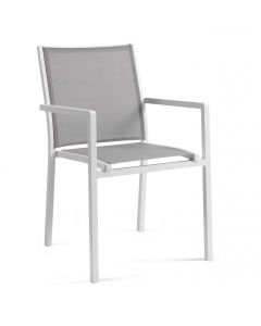 Chaise de jardin Arianne - blanc/gris clair
