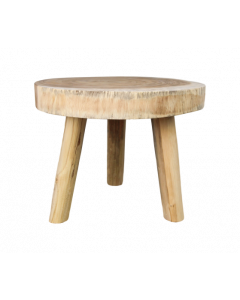 Table basse Diskur ø40cm rond-tronc d'arbre munggur