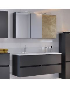 Set meuble lavabo Brama 120cm - graphite/gris mat