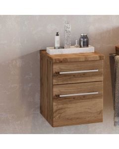 Armoire de salle de bains Dasa 30cm à 2 tiroirs - chêne wotan