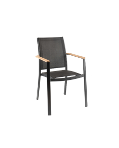 Chaise de jardin empilable Billie - noir/teck
