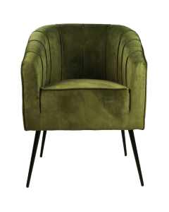 Fauteuil Chester velours - vert olive