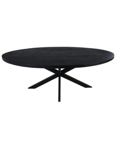 Table à manger Geraldton 180x100cm ovale bois de manguier - noir