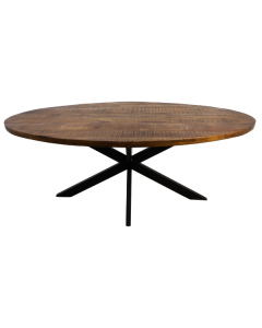 Table à manger Geraldton 240x110cm - bois de manguier/noir