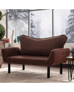 Canapé-lit 2 places | Confortable et élégant | Structure 100% métal | Tissu facile à nettoyer | Couleur marron